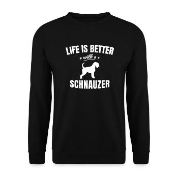 Schnauzer - Unisex Pullover - Schwarz - Vorne - Alina (178cm) & Michal (187cm)