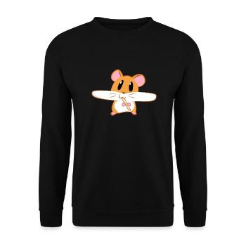 Hamster Eating Lollipop - Hamster mange une sucette - Sweat-shirt Unisexe - noir - Devant - Alina (178cm) & Michal (187cm)