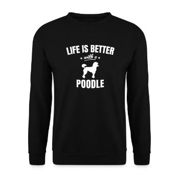 Pudel - Unisex Pullover - Schwarz - Vorne - Alina (178cm) & Michal (187cm)