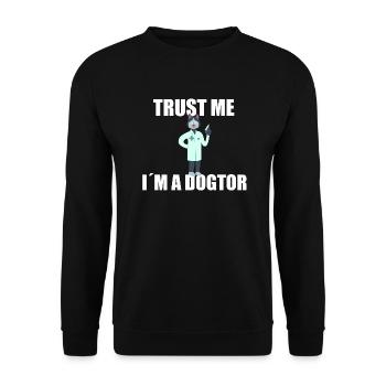 I´m a Dogtor Geschenkidee - Unisex Pullover - Schwarz - Vorne - Alina (178cm) & Michal (187cm)