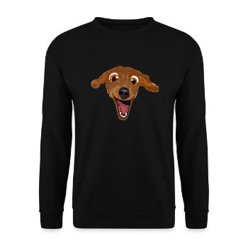 lustiger Hund - Unisex Pullover - Schwarz - Vorne - Alina (178cm) & Michal (187cm)