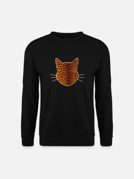 Cat leopard pattern - Unisex Sweatshirt - black
