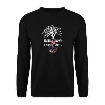 British Grown with American roots Royaume-Uni USA Famille - Sweat-shirt Unisexe - noir - Devant - Alina (178cm) & Michal (187cm)