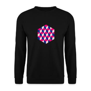 Escher's cubes - Sweat-shirt Unisexe - noir - Devant - Alina (178cm) & Michal (187cm)