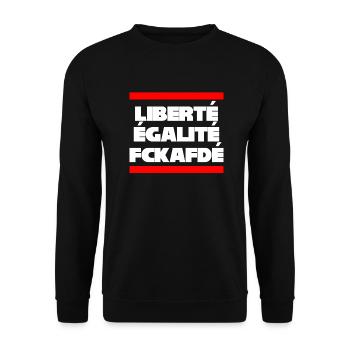 Gegen die AFD - Unisex Pullover - Schwarz - Vorne - Alina (178cm) & Michal (187cm)