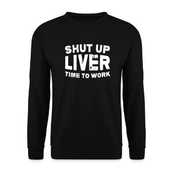 Soyez tranquille foie, le temps de travailler cadeau de l'alcool - Sweat-shirt Unisexe - noir - Devant - Alina (178cm) & Michal (187cm)