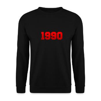 1990, Geburtsjahr, Geburtstag, Geschenkidee, Jahr - Unisex Pullover - Schwarz - Vorne - Alina (178cm) & Michal (187cm)