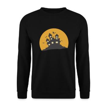 Halloween Horror Haus - Unisex Pullover - Schwarz - Vorne - Alina (178cm) & Michal (187cm)