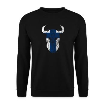 Drapeau finlandais, idée cadeau viking - Sweat-shirt Unisexe - noir - Devant - Alina (178cm) & Michal (187cm)