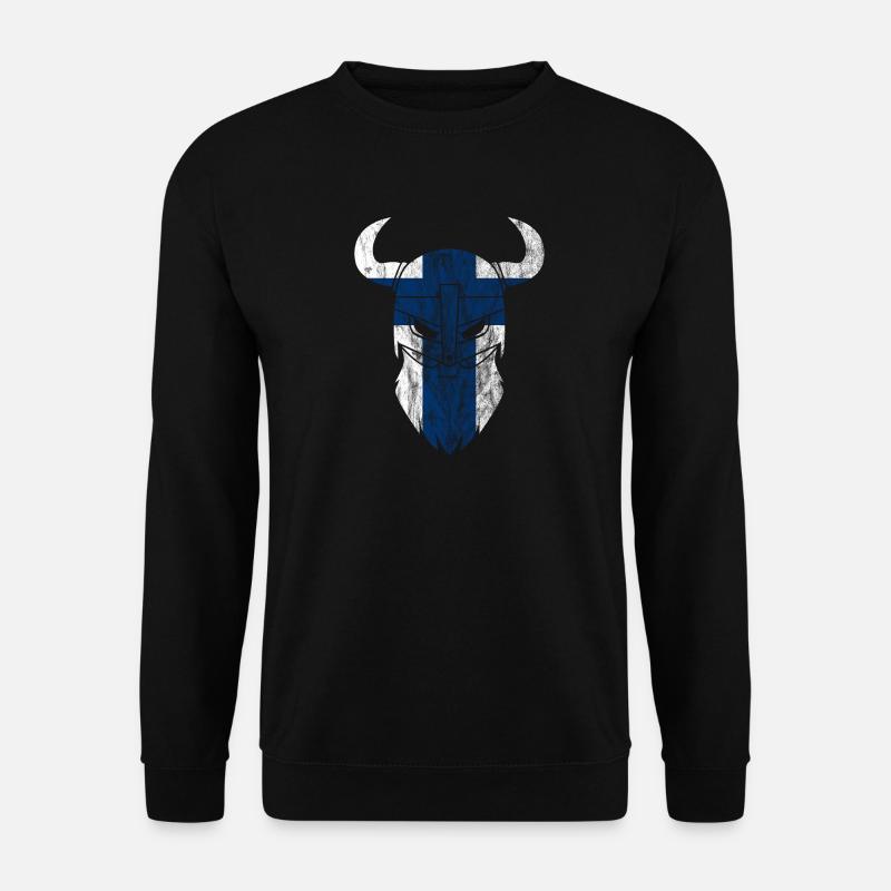 Finnland Flagge Wikinger Geschenkidee - Unisex Pullover - Schwarz