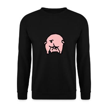 Kiss my ass piggy pink gift - Unisex Sweatshirt - black - Front - Alina (178cm) & Michal (187cm)