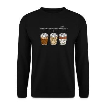 cappuccino Kaffee Gehirn Geschenk - Unisex Pullover - Schwarz - Vorne - Alina (178cm) & Michal (187cm)