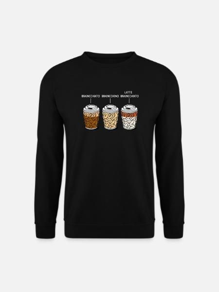 cappuccino coffee brain gift - Unisex Sweatshirt - black
