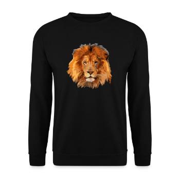 lion - Unisex Sweatshirt - black - Front - Alina (178cm) & Michal (187cm)
