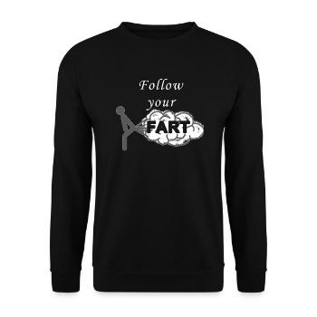 Follow your Fart - Unisex Pullover - Schwarz - Vorne - Alina (178cm) & Michal (187cm)