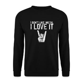 Je n'aime pas le métal J'aime ça Paroles Idée de cadeau - Sweat-shirt Unisexe - noir - Devant - Alina (178cm) & Michal (187cm)