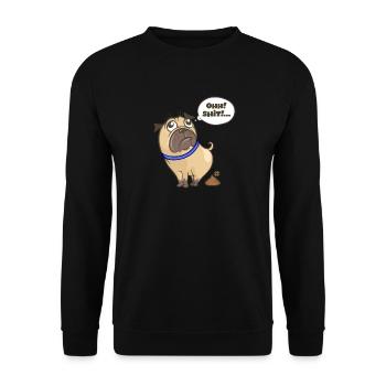 Puppy Dog Pile Poop Gassi Gift - Unisex Sweatshirt - black - Front - Alina (178cm) & Michal (187cm)