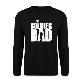 Der Soldaten Vater Krieg Schutz Geschenk - Unisex Pullover - Schwarz - Vorne - Alina (178cm) & Michal (187cm)
