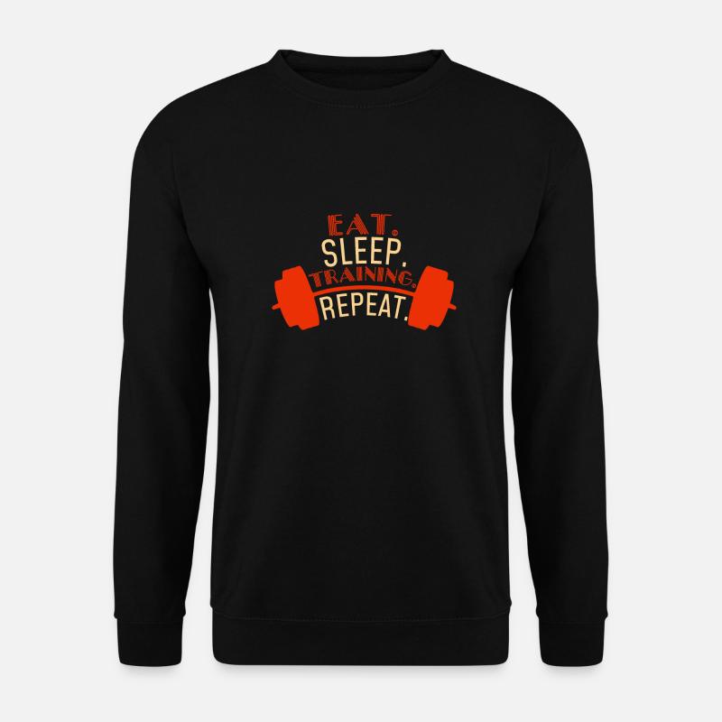 Eat Sleep Training Repeat Workout Fitness - Unisex Pullover - Schwarz
