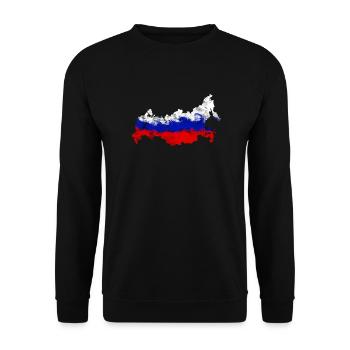 RUSSIE DRAPEAU RUSSIE GRAFFITI LAND - Sweat-shirt Unisexe - noir - Devant - Alina (178cm) & Michal (187cm)