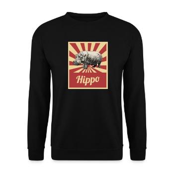 Nilpferde - Unisex Pullover - Schwarz - Vorne - Alina (178cm) & Michal (187cm)