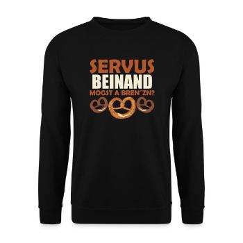pretzel - Unisex Sweatshirt - black - Front - Alina (178cm) & Michal (187cm)