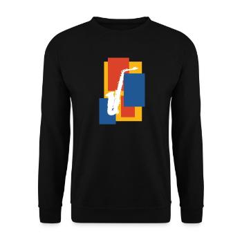 Saxophon - Unisex Pullover - Schwarz - Vorne - Alina (178cm) & Michal (187cm)