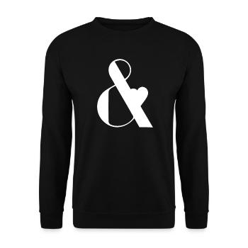 And white design graphic gift - Unisex Sweatshirt - black - Front - Alina (178cm) & Michal (187cm)