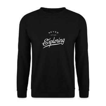 Weltdemummler explore Wanderlust en disant: - Sweat-shirt Unisexe - noir - Devant - Alina (178cm) & Michal (187cm)