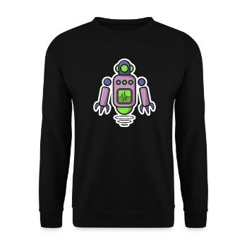 Roboter - Unisex Pullover - Schwarz - Vorne - Alina (178cm) & Michal (187cm)