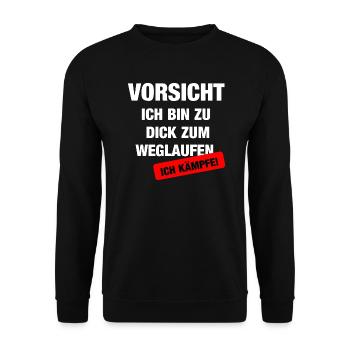 Attention, je me bats. Je ne fuis pas - Sweat-shirt Unisexe - noir - Devant - Alina (178cm) & Michal (187cm)