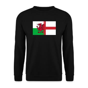 England und Wales englische walisische Flagge - Unisex Pullover - Schwarz - Vorne - Alina (178cm) & Michal (187cm)