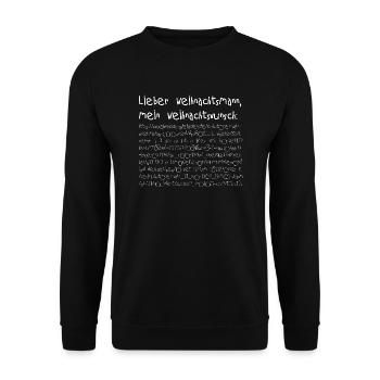 Weihnachtswunsch URL - Unisex Pullover - Schwarz - Vorne - Alina (178cm) & Michal (187cm)