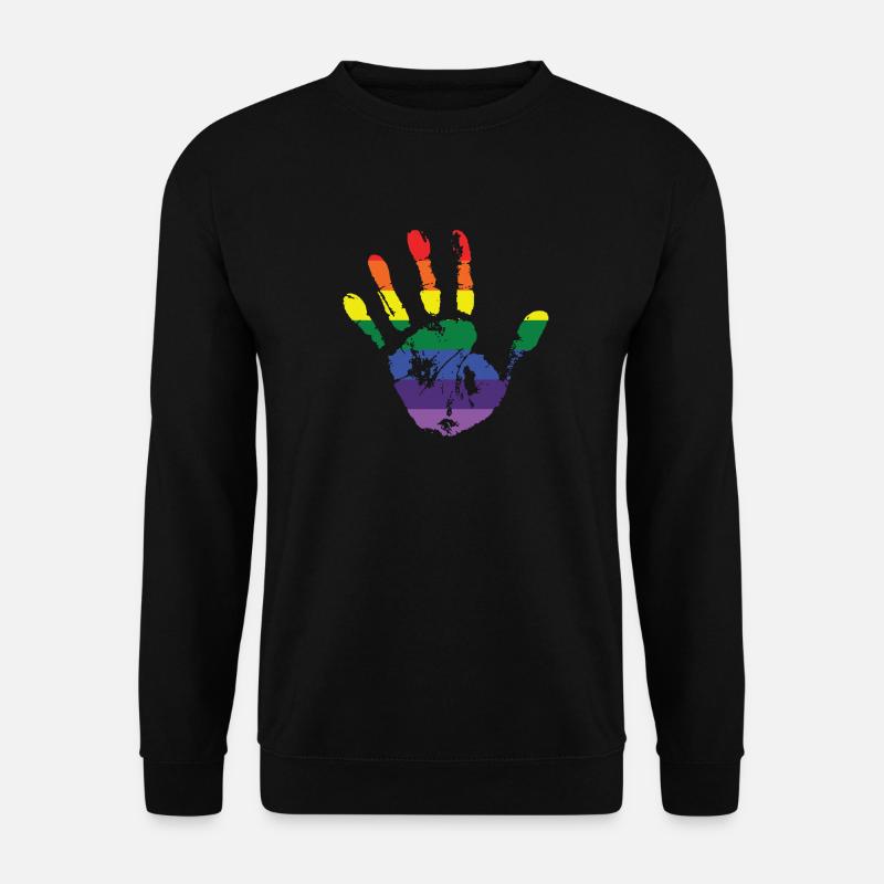 Rainbow hand handprint - Unisex Sweatshirt - black