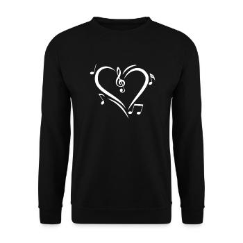 Wir lieben Musik! - Unisex Pullover - Schwarz - Vorne - Alina (178cm) & Michal (187cm)