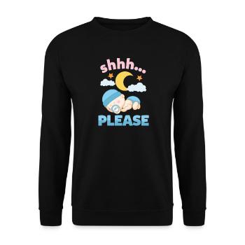 Shhh bébé dort douce - Sweat-shirt Unisexe - noir - Devant - Alina (178cm) & Michal (187cm)