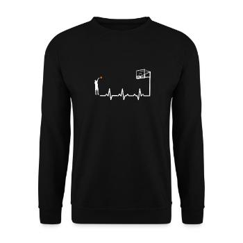 Heartbeats Basketball Heart Rate - Unisex Sweatshirt - black - Front - Alina (178cm) & Michal (187cm)