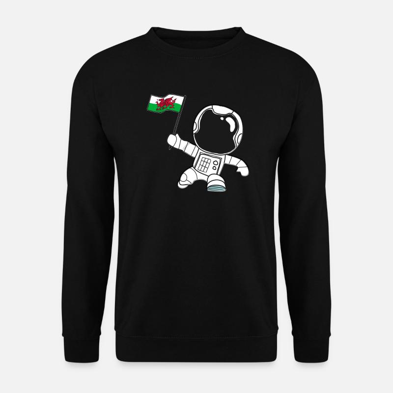 Wales Astronaut Waliser walisische Fahne Geschenk - Unisex Pullover - Schwarz
