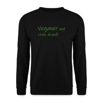 Veganer und Stolz drauf - Unisex Pullover - Schwarz - Vorne - Alina (178cm) & Michal (187cm)
