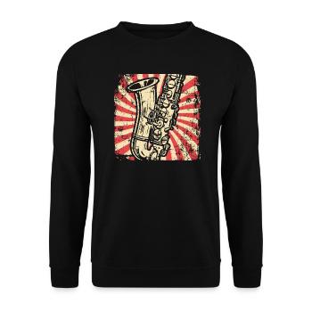 Saxophone Saxophonist - Unisex Sweatshirt - black - Front - Alina (178cm) & Michal (187cm)