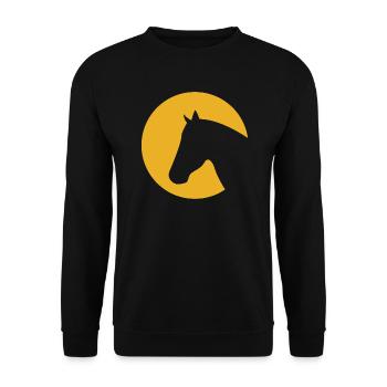 Pferd Mond Pony Reiter Kinder Pferdemotiv Geschenk - Unisex Pullover - Schwarz - Vorne - Alina (178cm) & Michal (187cm)