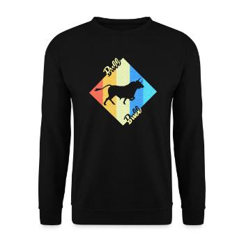 Bull Bull Cow Retro Gift - Unisex Sweatshirt - black - Front - Alina (178cm) & Michal (187cm)