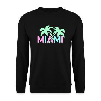 SUNSHINESTATE MIAMI in neon style - Unisex Sweatshirt - black - Front - Alina (178cm) & Michal (187cm)