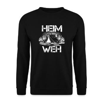 Homesick Tent Outdoor Nature Gift Zelter - Unisex Sweatshirt - black - Front - Alina (178cm) & Michal (187cm)