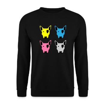 Pit Bull Bull Terrier CMYK - Unisex Sweatshirt - black - Front - Alina (178cm) & Michal (187cm)