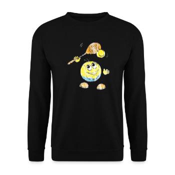 Tennisball - Unisex Pullover - Schwarz - Vorne - Alina (178cm) & Michal (187cm)