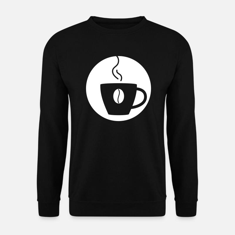 Heiße Kaffeetasse mit Kaffeebohne - Unisex Pullover - Schwarz