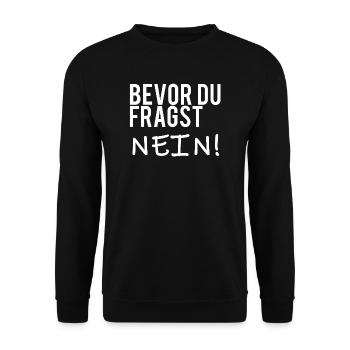 Nein - Unisex Pullover - Schwarz - Vorne - Alina (178cm) & Michal (187cm)