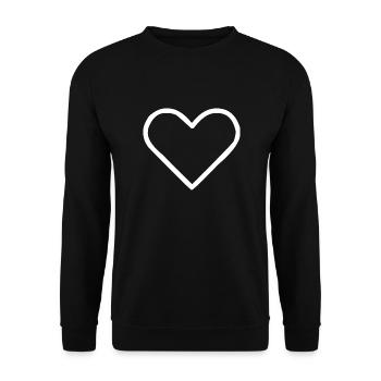 White heart for the love - Unisex Sweatshirt - black - Front - Alina (178cm) & Michal (187cm)