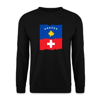 Kosovo Switzerland - Unisex Sweatshirt - black - Front - Alina (178cm) & Michal (187cm)